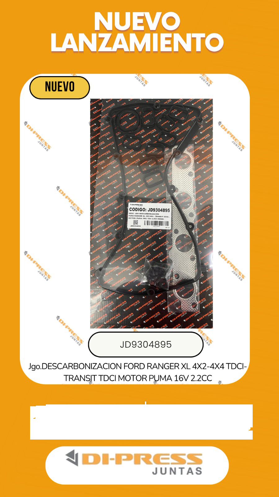 JGO.DESCARBONIZACION  FORD RANGER XL 4X2-4X4 TDCI-TRANSIT TDCI  MOTOR PUMA 16V 2.2CC