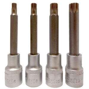  Tubos 1/2" Con  Puntas Spline x 4 - M6 M8 M10 M12 