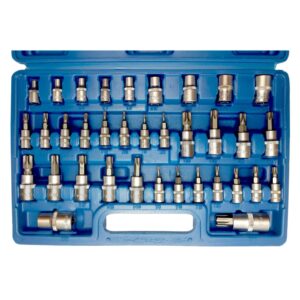  Set de 35 Pcs  Torx (1/4",3/8",1/2") Caja  Azul 